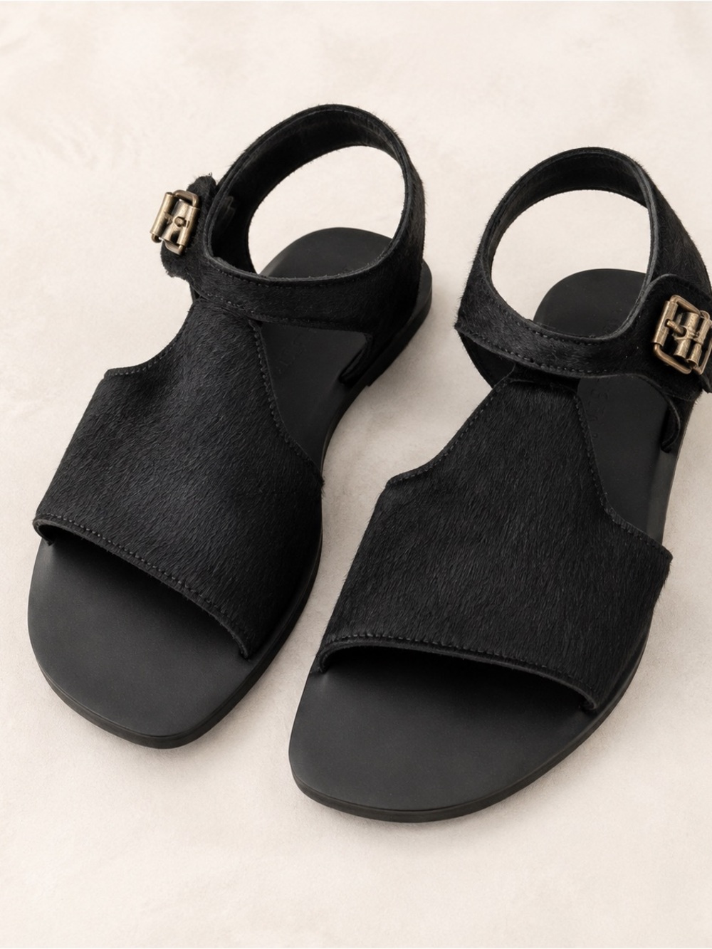 Gianni Barbato  Black leather  Ankle-Strap Open-Toe Sandals